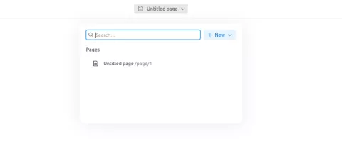 Canvas Page Dropdown with create new button