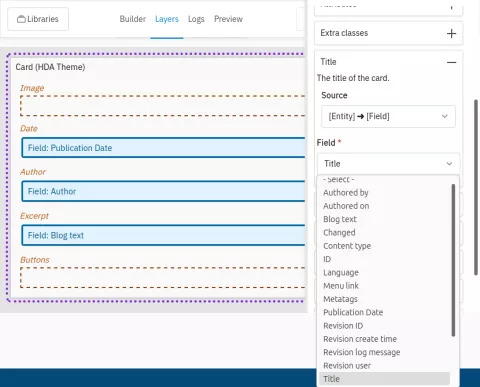 Drill down drupals data model in Display Builder prop mapping