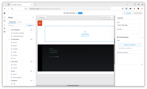 Add new page in Canvas