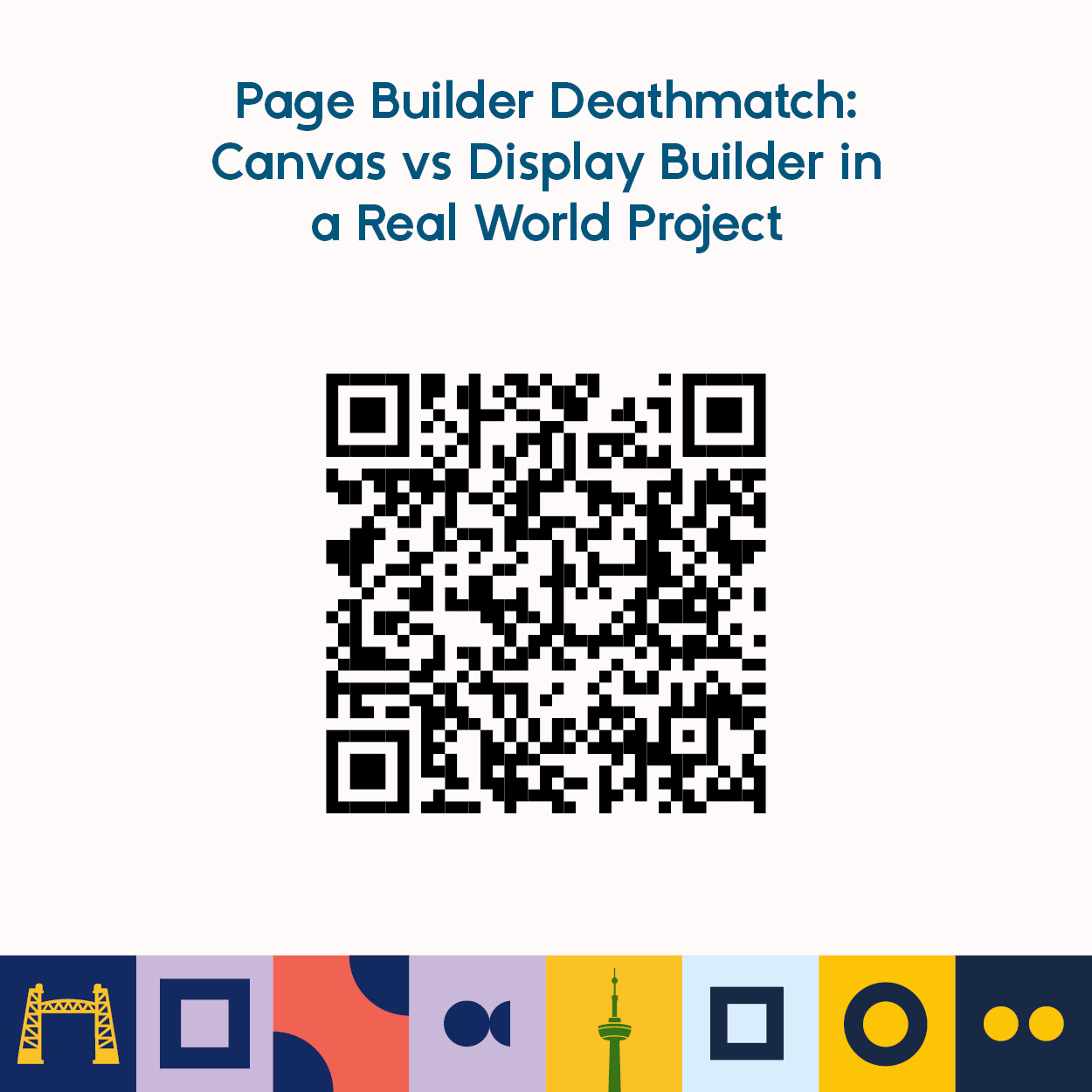 QR code to the DrupalCon session survey for Page Builder Deathmatch